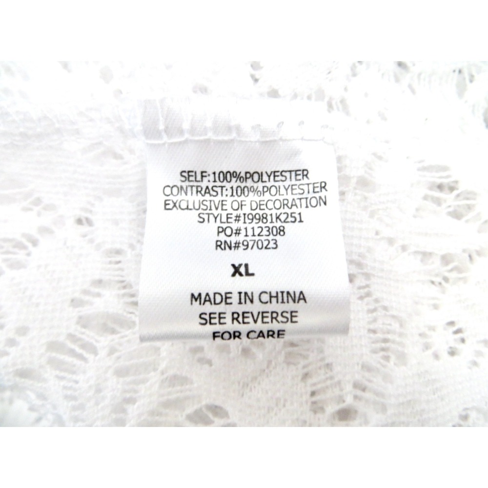 NEW! Miken Swim Crochet Lace Swimsuit Cover Up Pullover White SZ XL - Picture 7 of 7